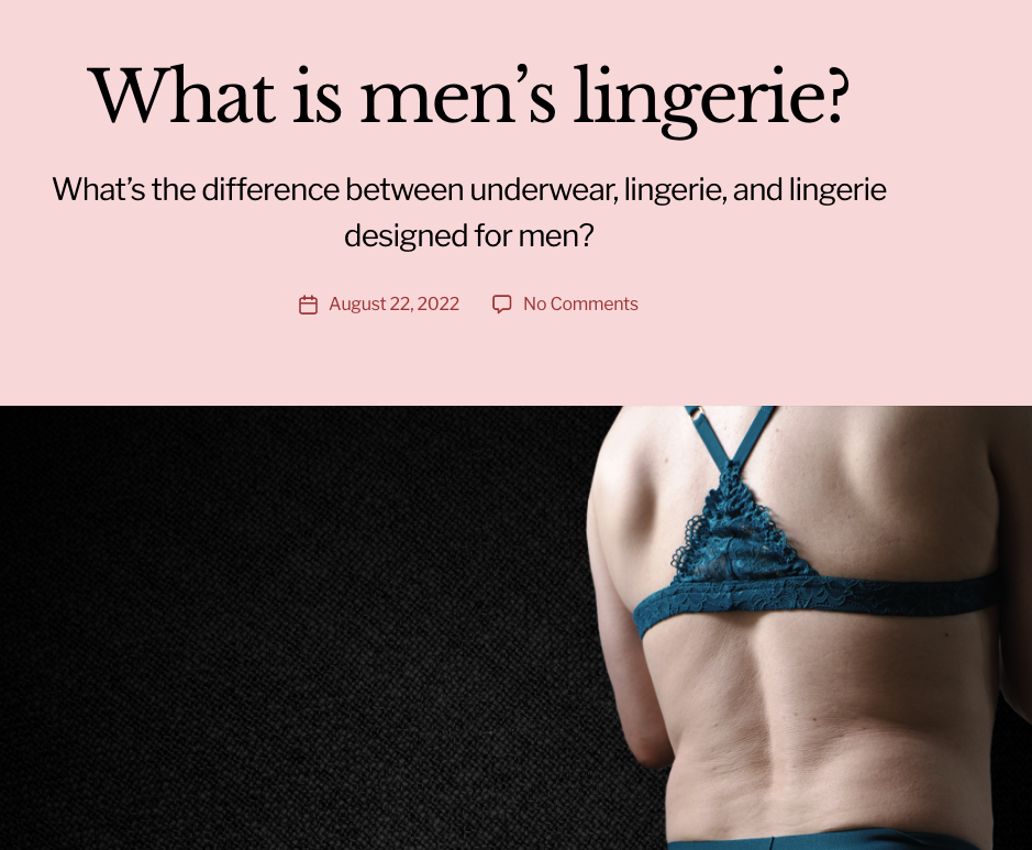 Different Types of Lingerie For Men