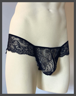Load image into Gallery viewer, lingerie for men, mens black lace panties
