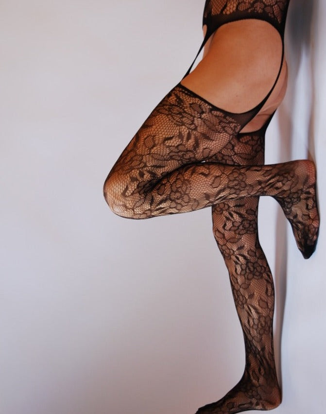 Coming up Roses Suspender Tights