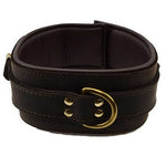Load image into Gallery viewer, Brown &amp; Brass Wide Leather Collar
